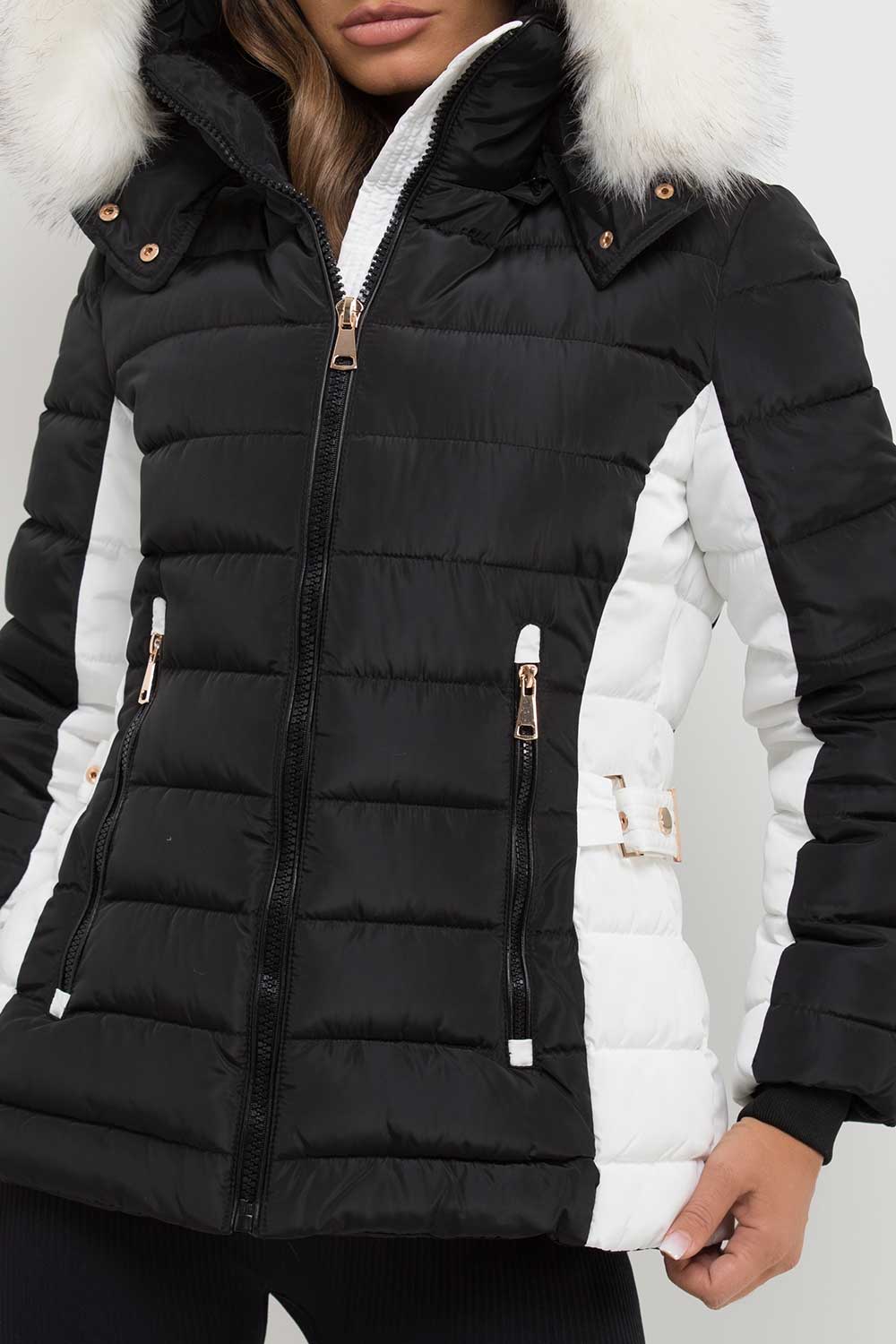 Nayelis | Women’s padded puffer jacket with detachable faux fur hood
