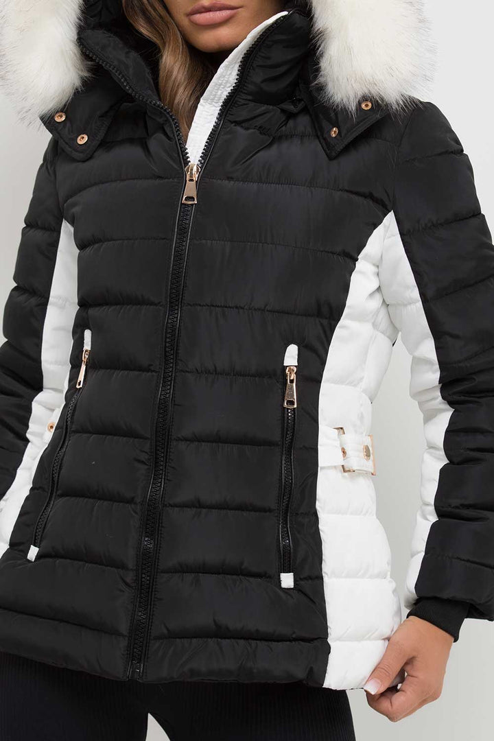 Nayelis | Women’s padded puffer jacket with detachable faux fur hood