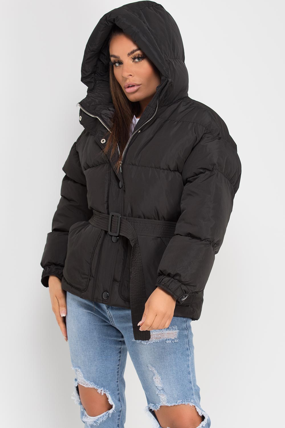Wrenlee | Women’s padded jacket with belt
