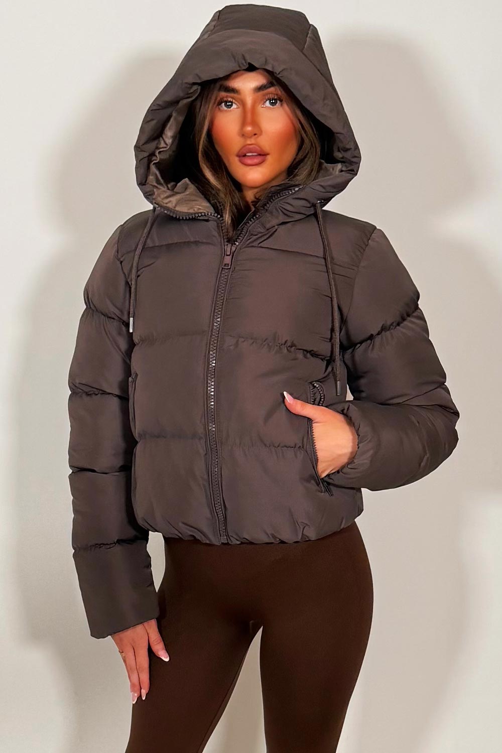 Felicity |  Women’s cropped puffer jacket with hood