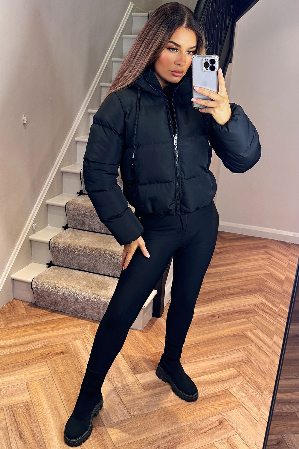 Elle | Women’s hooded puffer jacket