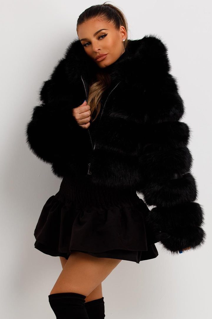 Danika | Women’s hooded faux fur jacket
