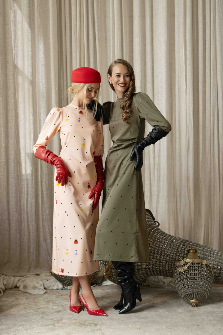 Sharmaine | Women’s vintage-inspired polka dot midi dress