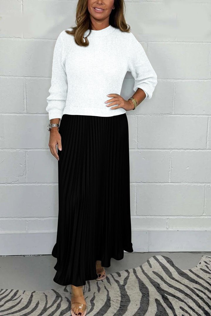 Viv | Women’s knitted sweater with cable pattern and folded collar