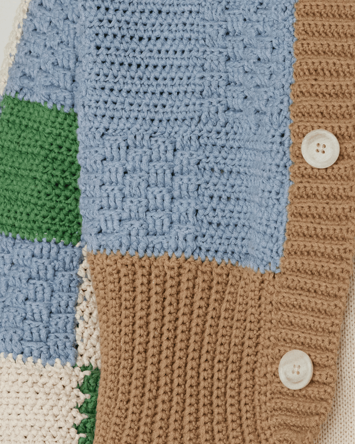 Isabela | Women’s color block crochet knit jacket