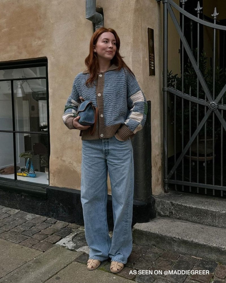 Isabela | Women’s color block crochet knit jacket