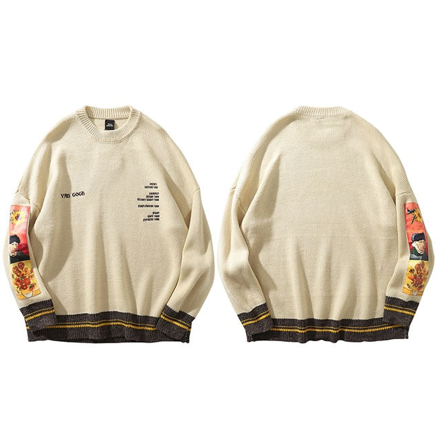 Raina | Women’s retro sweater with patchwork pattern and round neck