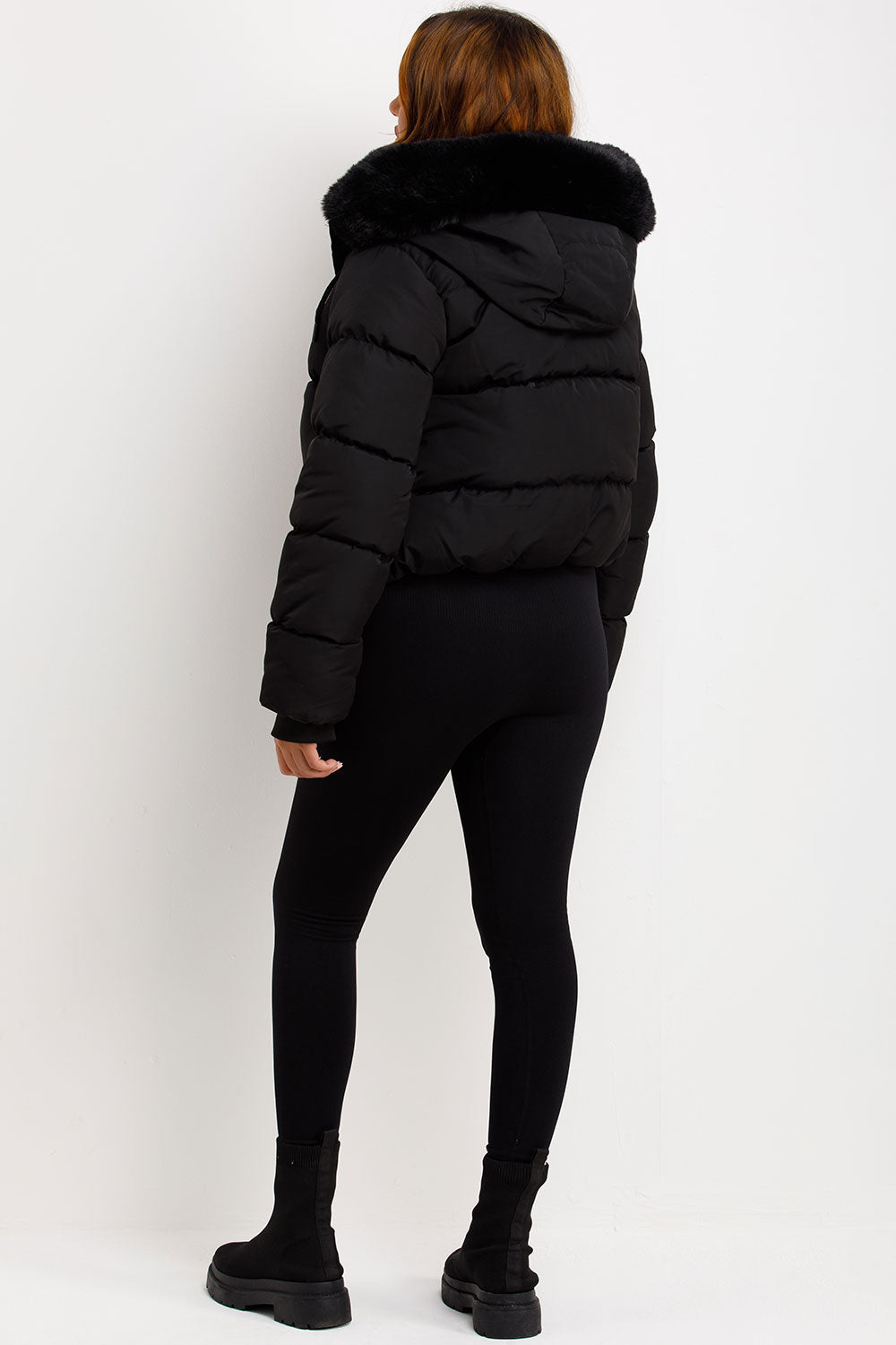 Audrina | Women’s puffer jacket with faux fur hood