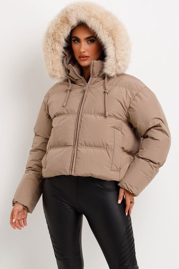 Zephy | Women’s puffer jacket with faux fur hood