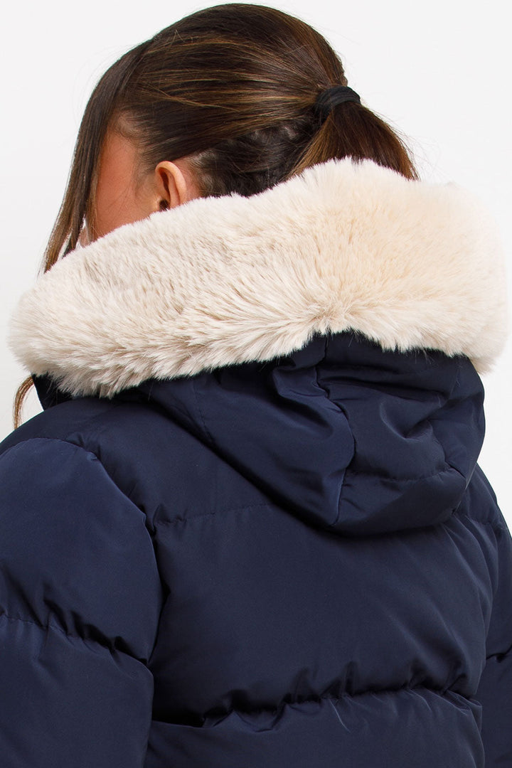 Nadia | Women's puffer jacket with faux fur hood