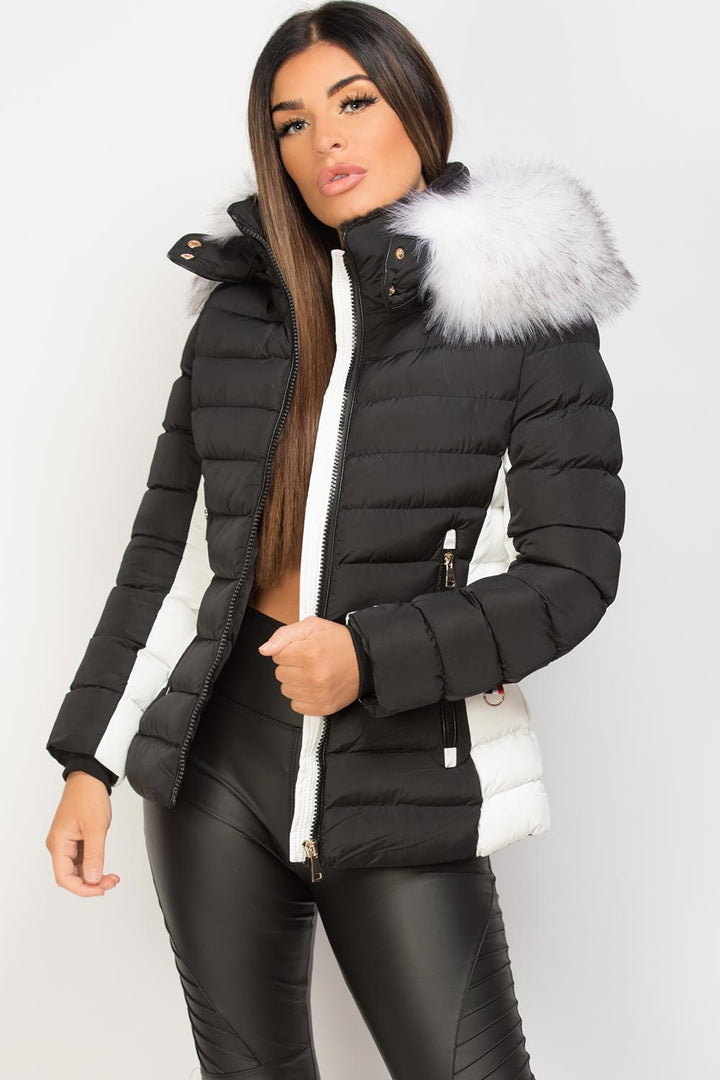 Nayelis | Women’s padded puffer jacket with detachable faux fur hood