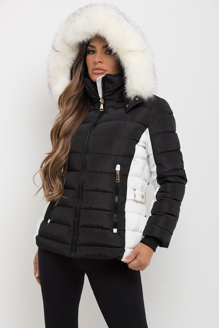 Nayelis | Women’s padded puffer jacket with detachable faux fur hood