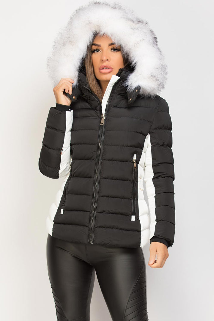 Nayelis | Women’s padded puffer jacket with detachable faux fur hood