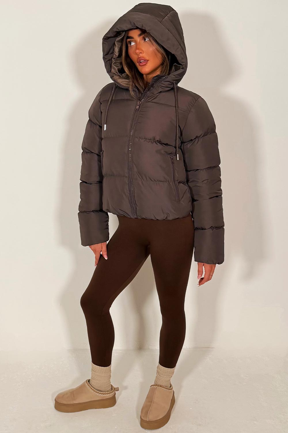 Felicity |  Women’s cropped puffer jacket with hood
