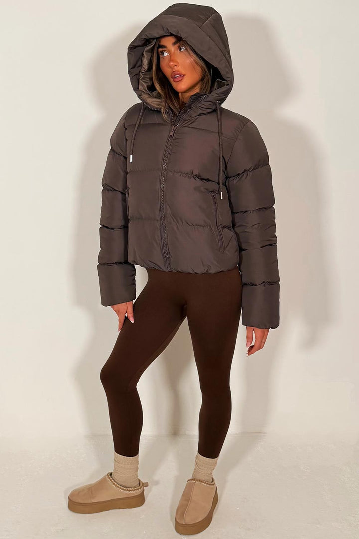 Felicity |  Women’s cropped puffer jacket with hood