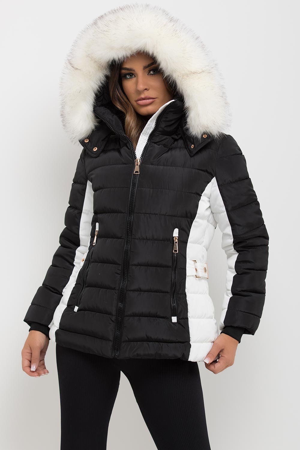 Nayelis | Women’s padded puffer jacket with detachable faux fur hood