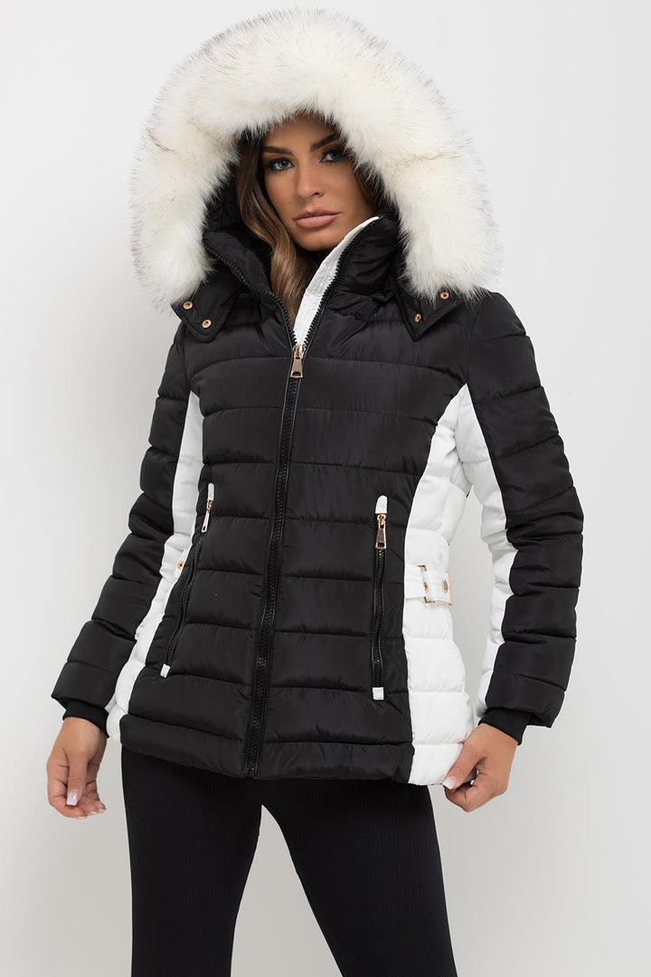 Nayelis | Women’s padded puffer jacket with detachable faux fur hood