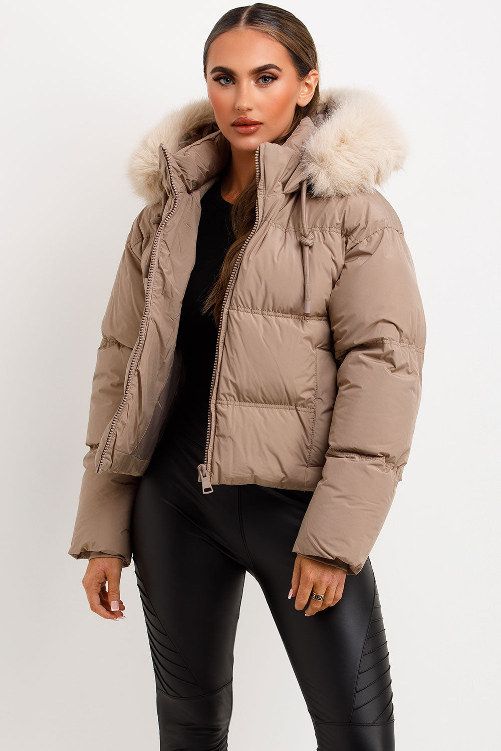 Zephy | Women’s puffer jacket with faux fur hood