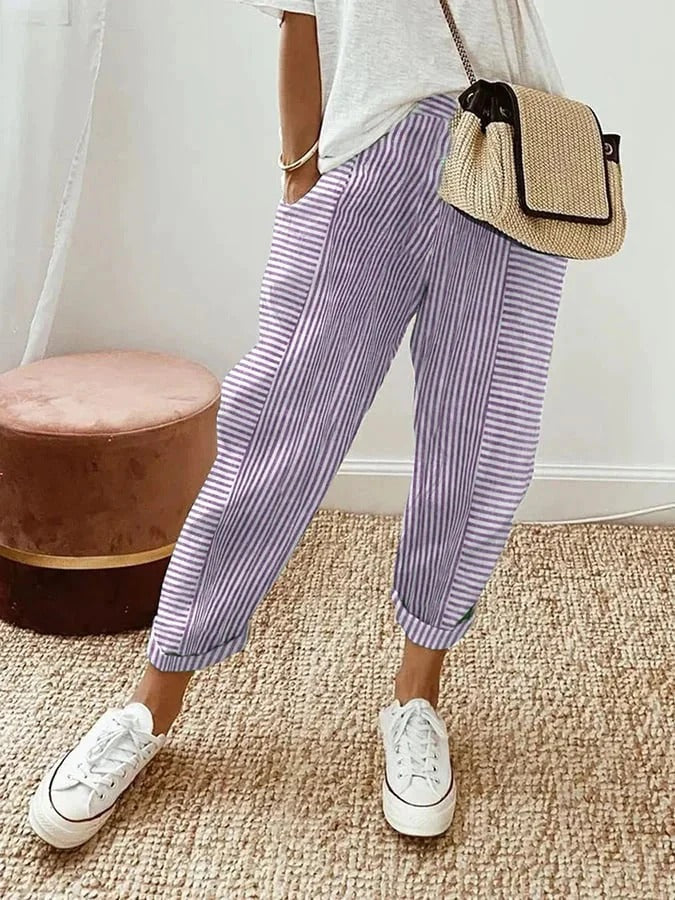 Nina | Women's trousers with striped pattern