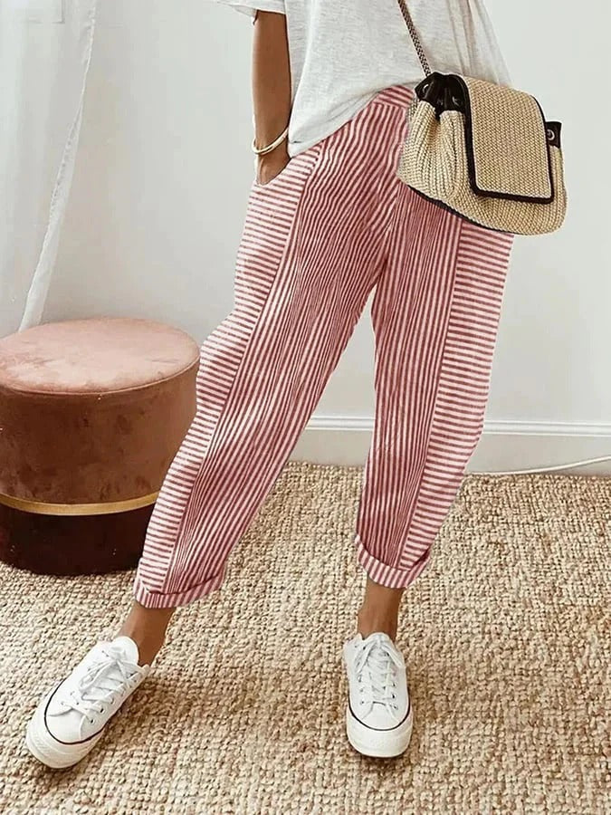 Nina | Women's trousers with striped pattern