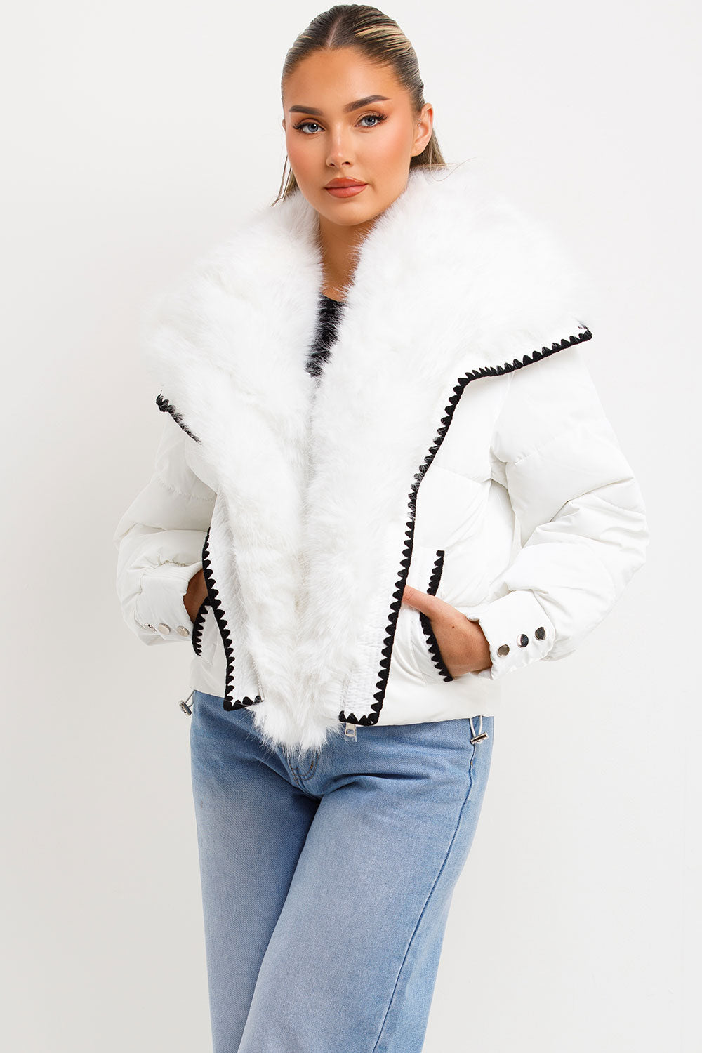 Lyrielle | Women’s faux fur collar and trim puffer jacket