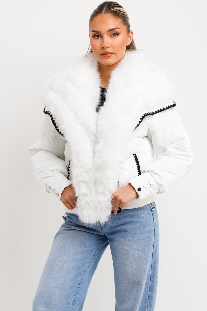 Lyrielle | Women’s faux fur collar and trim puffer jacket