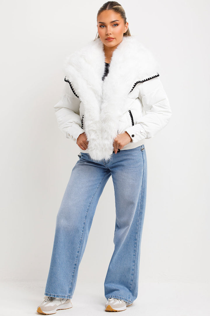 Lyrielle | Women’s faux fur collar and trim puffer jacket