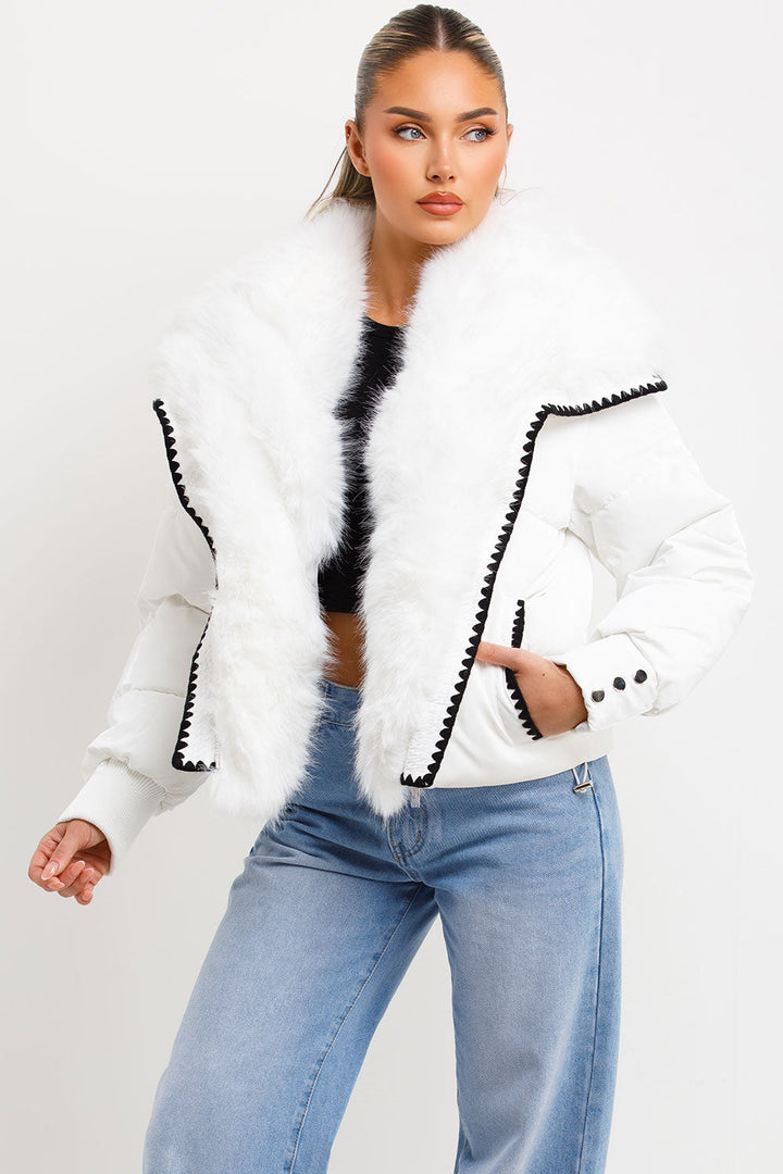 Lyrielle | Women’s faux fur collar and trim puffer jacket