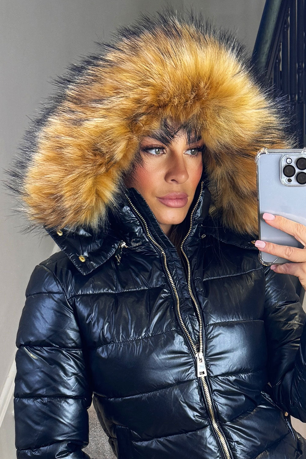 Emmy | Women’s faux fur hood padded puffer jacket