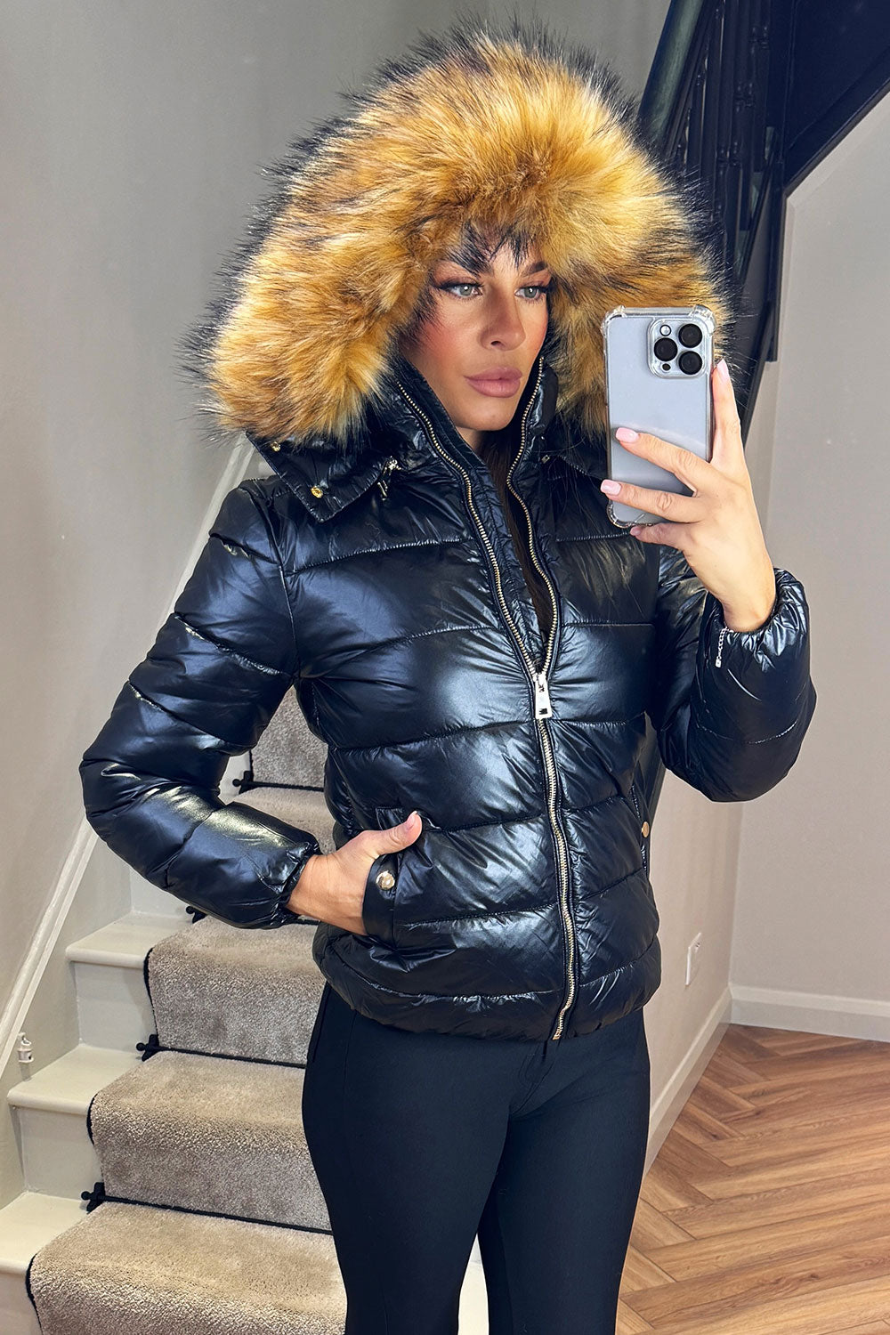 Emmy | Women’s faux fur hood padded puffer jacket
