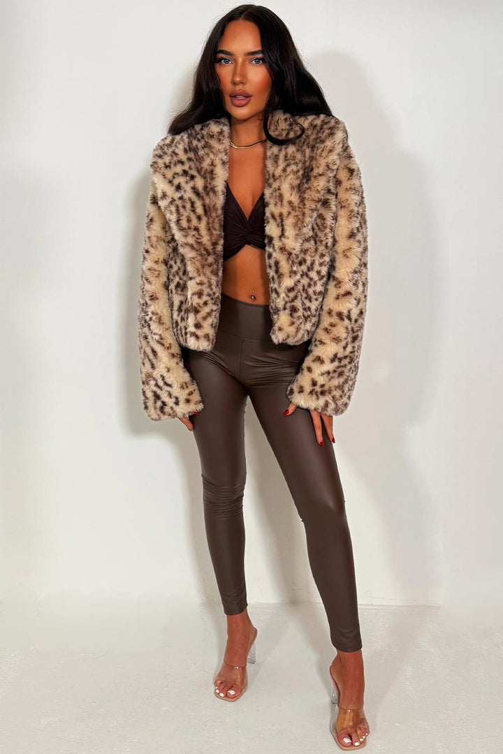 Azariah | Women’s cropped faux fur jacket with collar