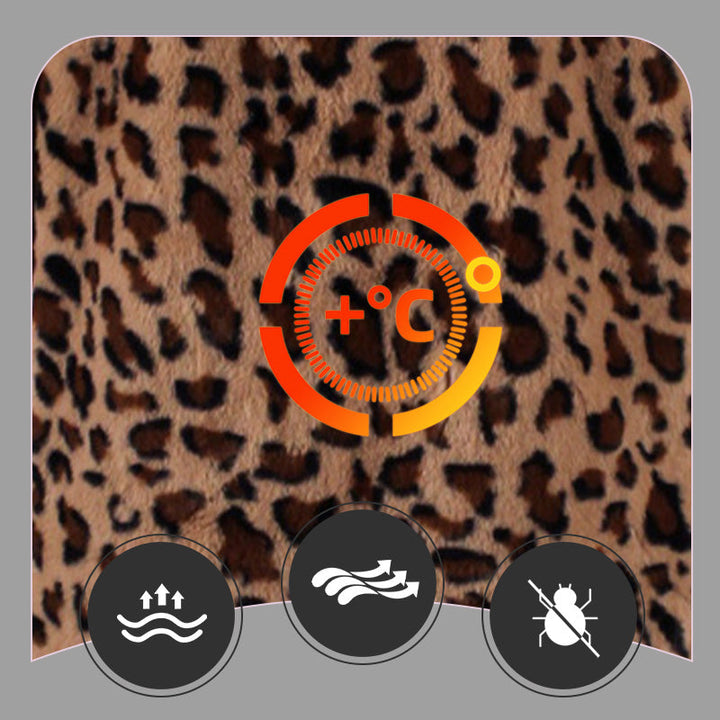 Ivey | Women’s long faux-fur leopard coat with an elegant open-front silhouette