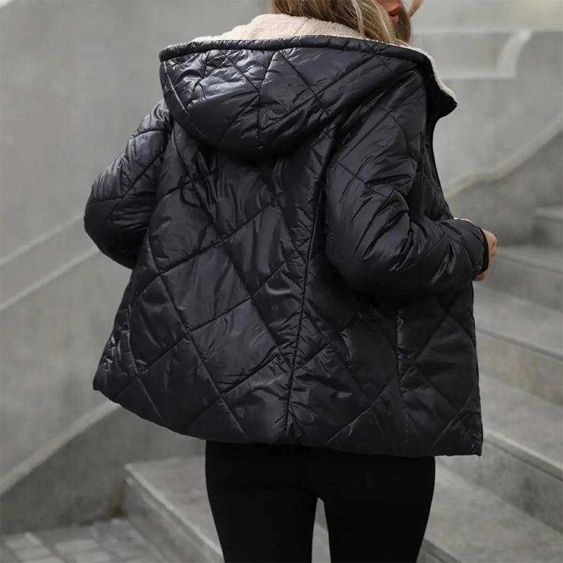 Telyra | Women’s casual warm jacket with a quilted hooded seasonal structure