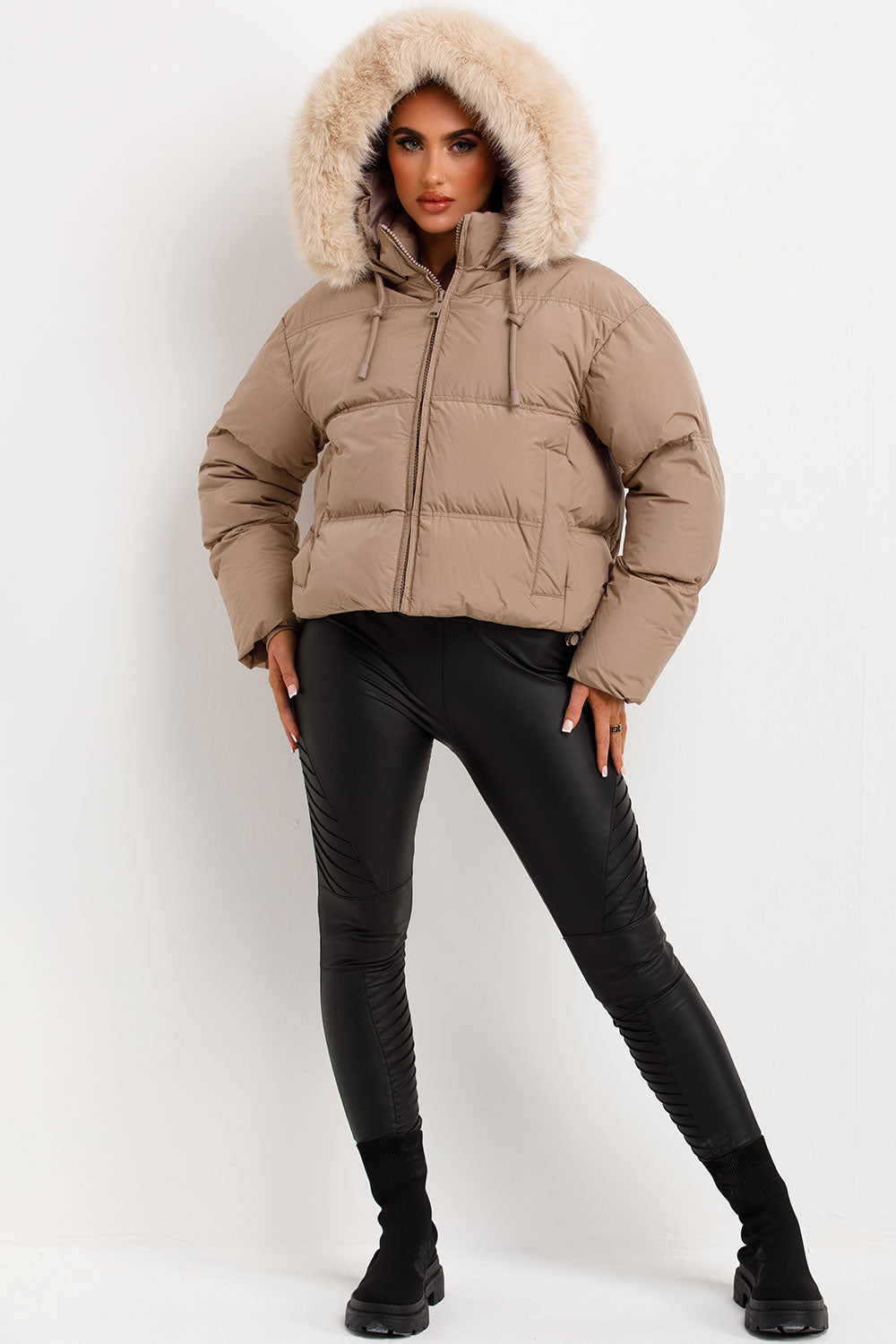 Zephy | Women’s puffer jacket with faux fur hood