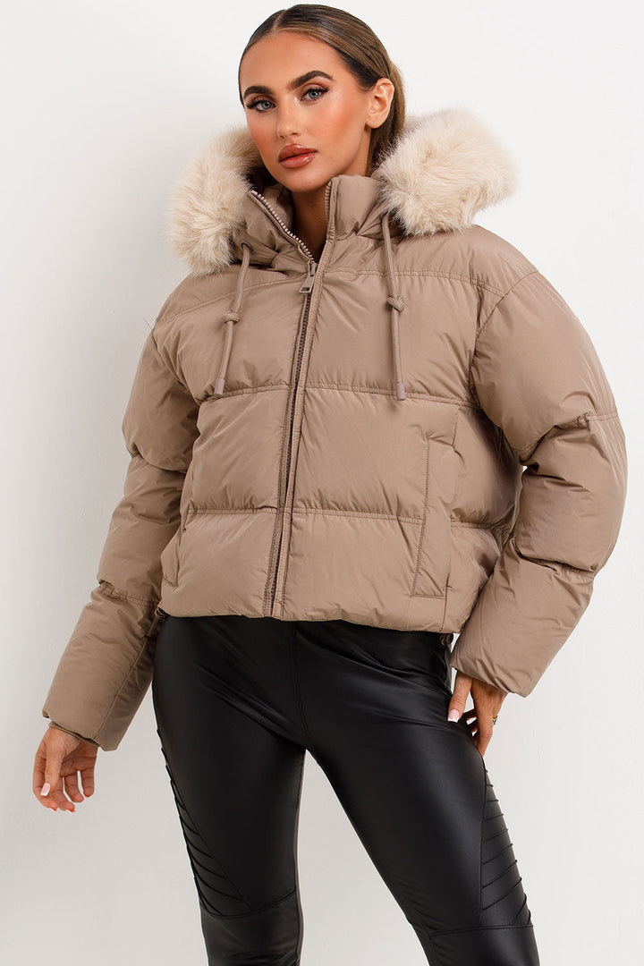 Zephy | Women’s puffer jacket with faux fur hood