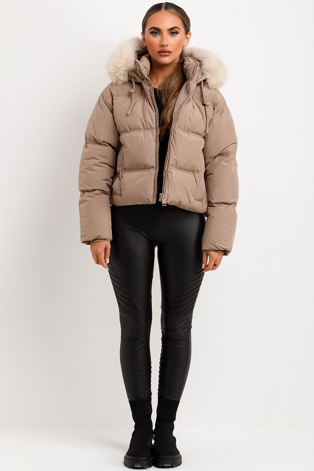 Zephy | Women’s puffer jacket with faux fur hood