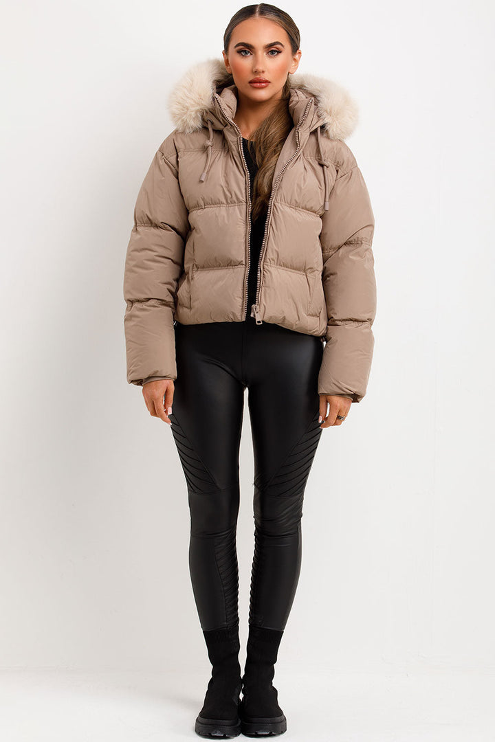 Zephy | Women’s puffer jacket with faux fur hood