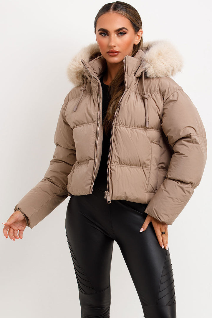 Zephy | Women’s puffer jacket with faux fur hood