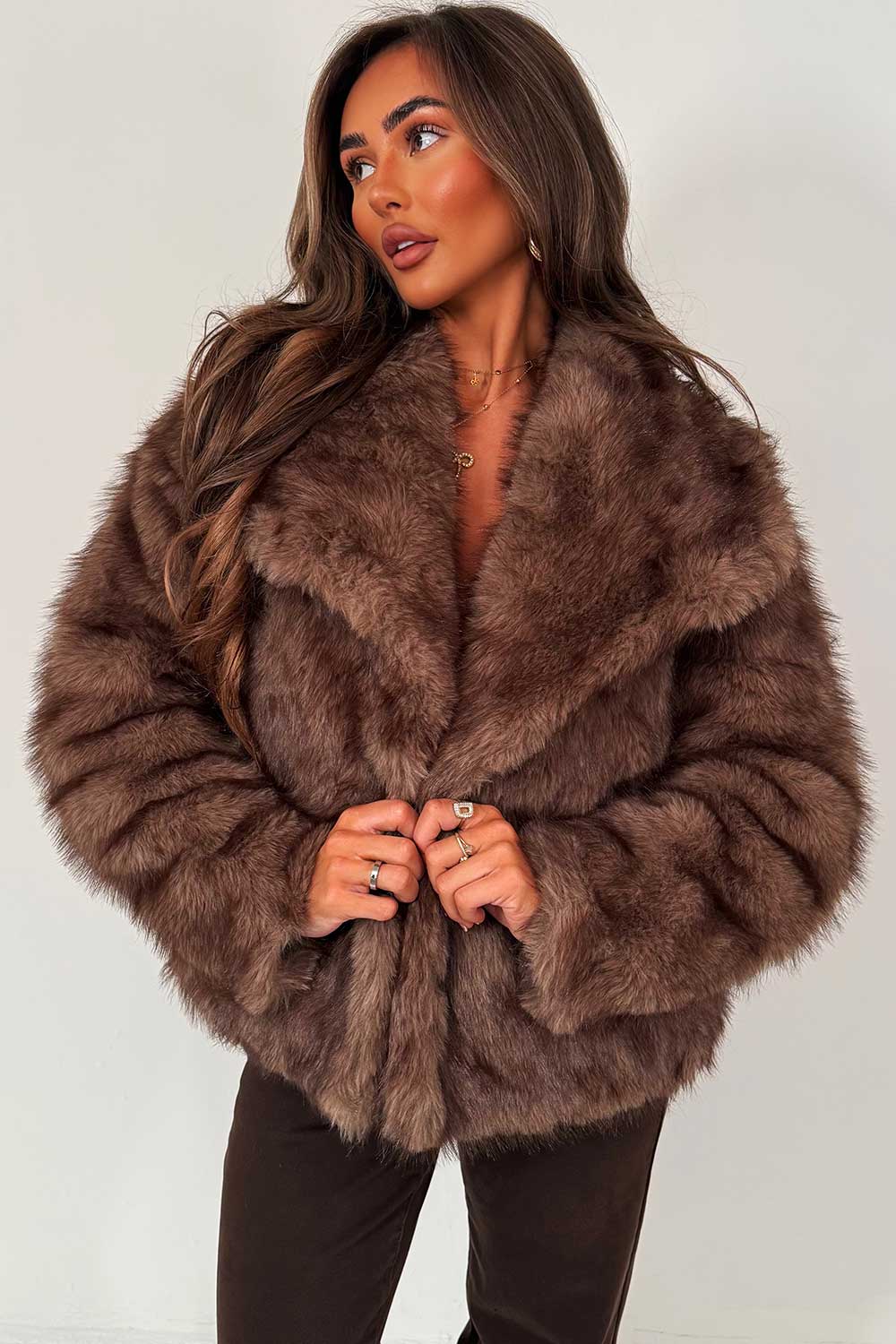 Tahlia | Women’s collared faux fur jacket