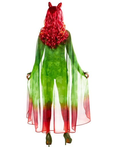 Emrie | Women’s Poison Ivy-inspired 4-piece costume set with cape and bodysuit