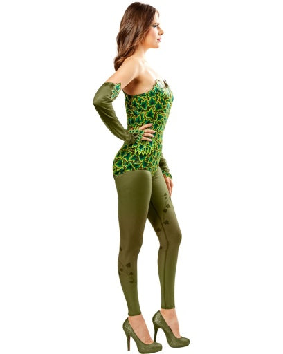Emrie | Women’s Poison Ivy-inspired 4-piece costume set with cape and bodysuit