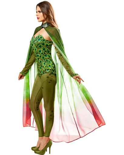 Emrie | Women’s Poison Ivy-inspired 4-piece costume set with cape and bodysuit