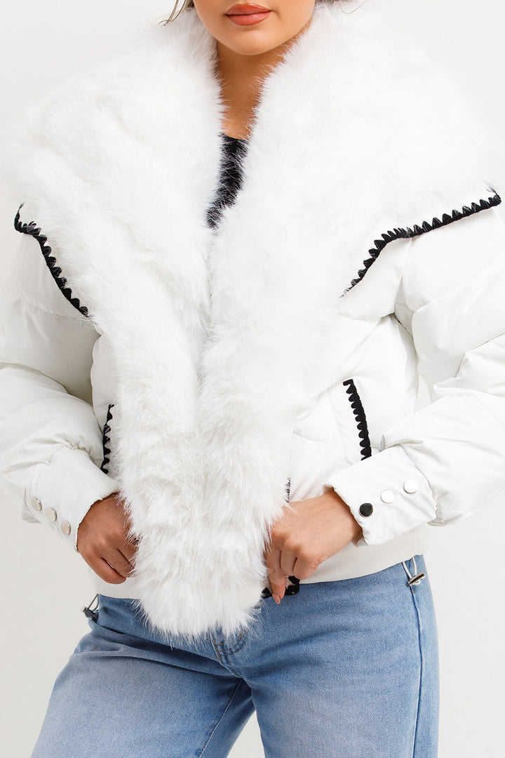 Lyrielle | Women’s faux fur collar and trim puffer jacket