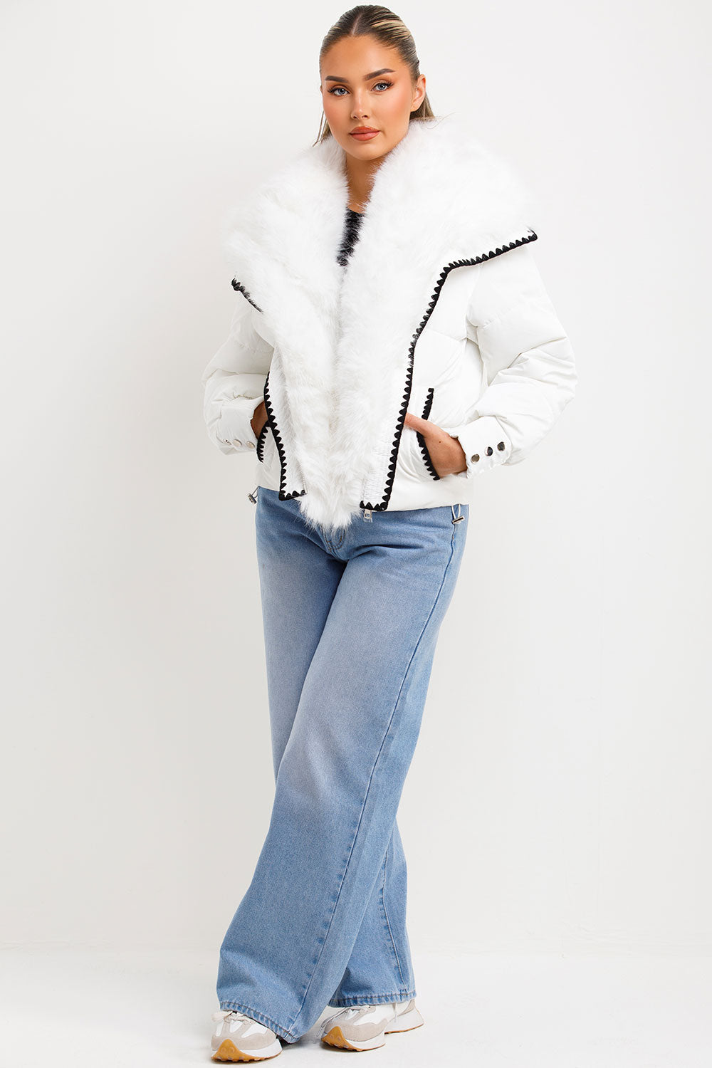 Lyrielle | Women’s faux fur collar and trim puffer jacket