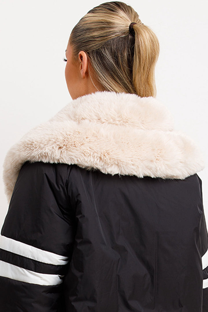Radzna | Women’s aviator bomber jacket with faux fur collar