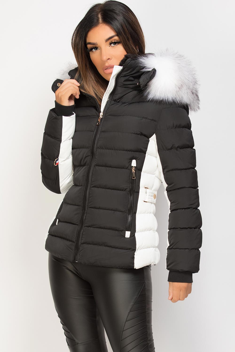 Nayelis | Women’s padded puffer jacket with detachable faux fur hood