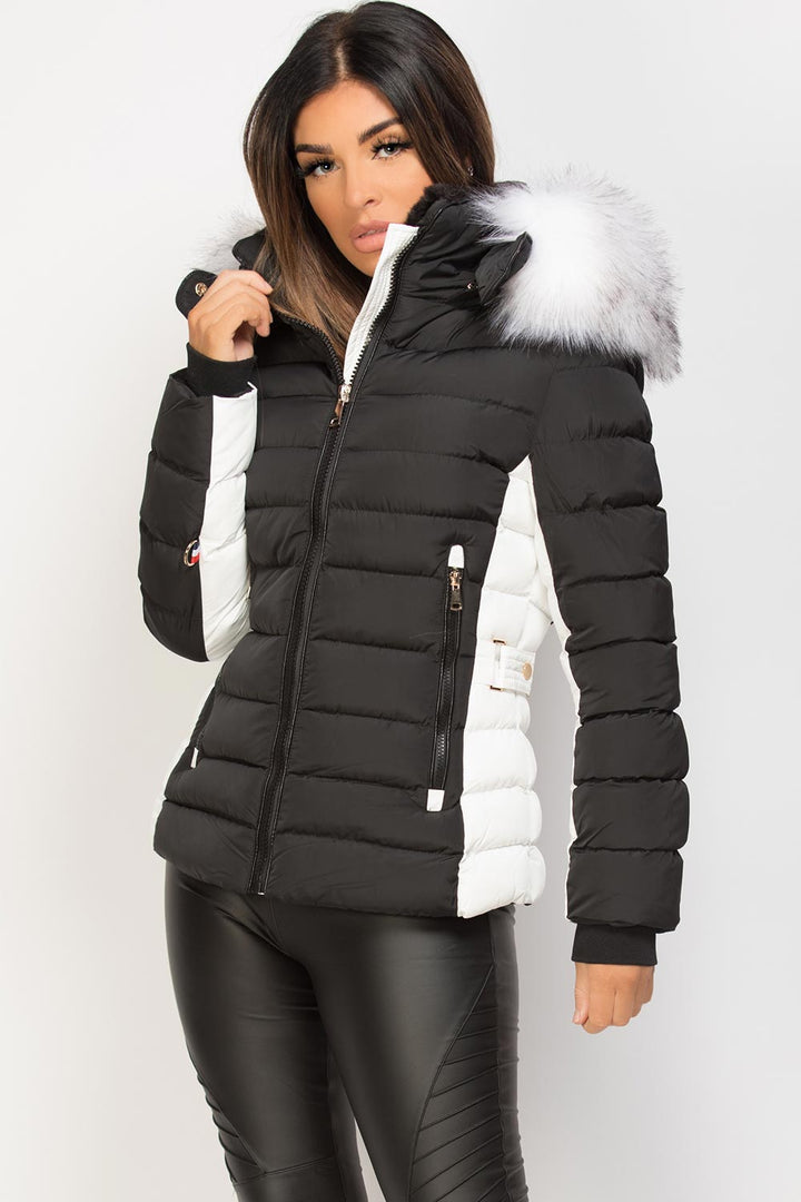 Nayelis | Women’s padded puffer jacket with detachable faux fur hood