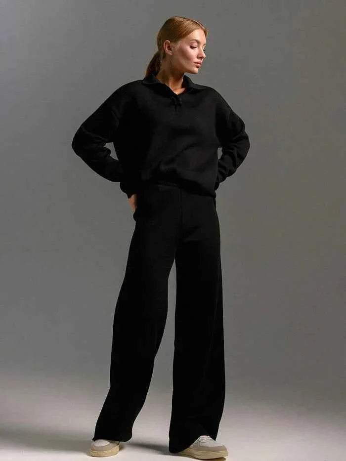 Noelle | Women's two-piece loungewear set with wide-leg pants
