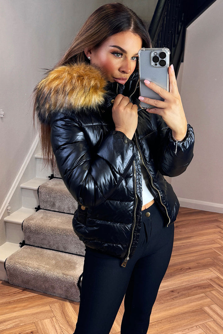 Emmy | Women’s faux fur hood padded puffer jacket
