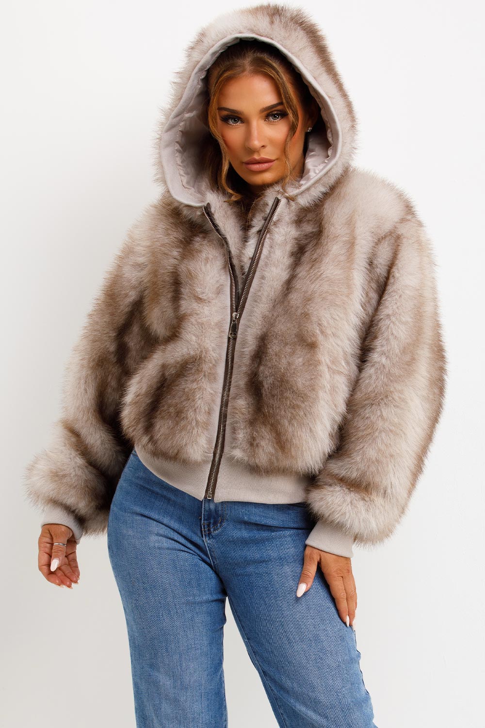 Evie |  Women’s hooded faux fur jacket